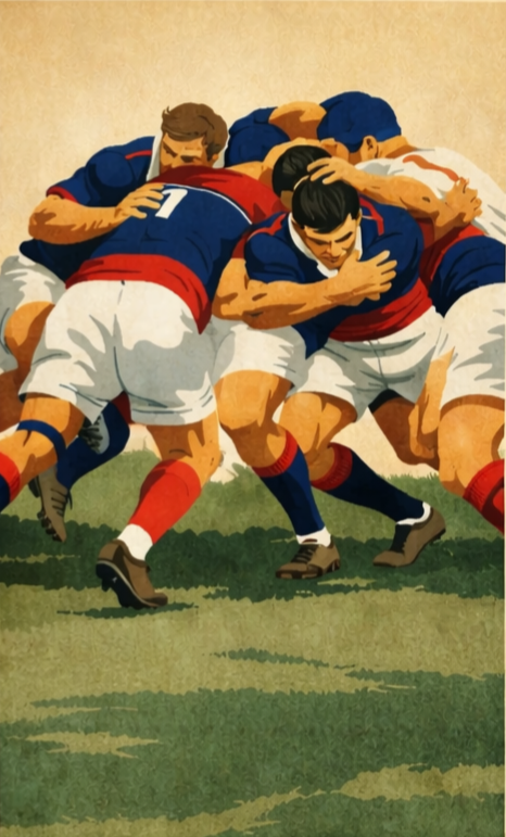 Vintage rugby player